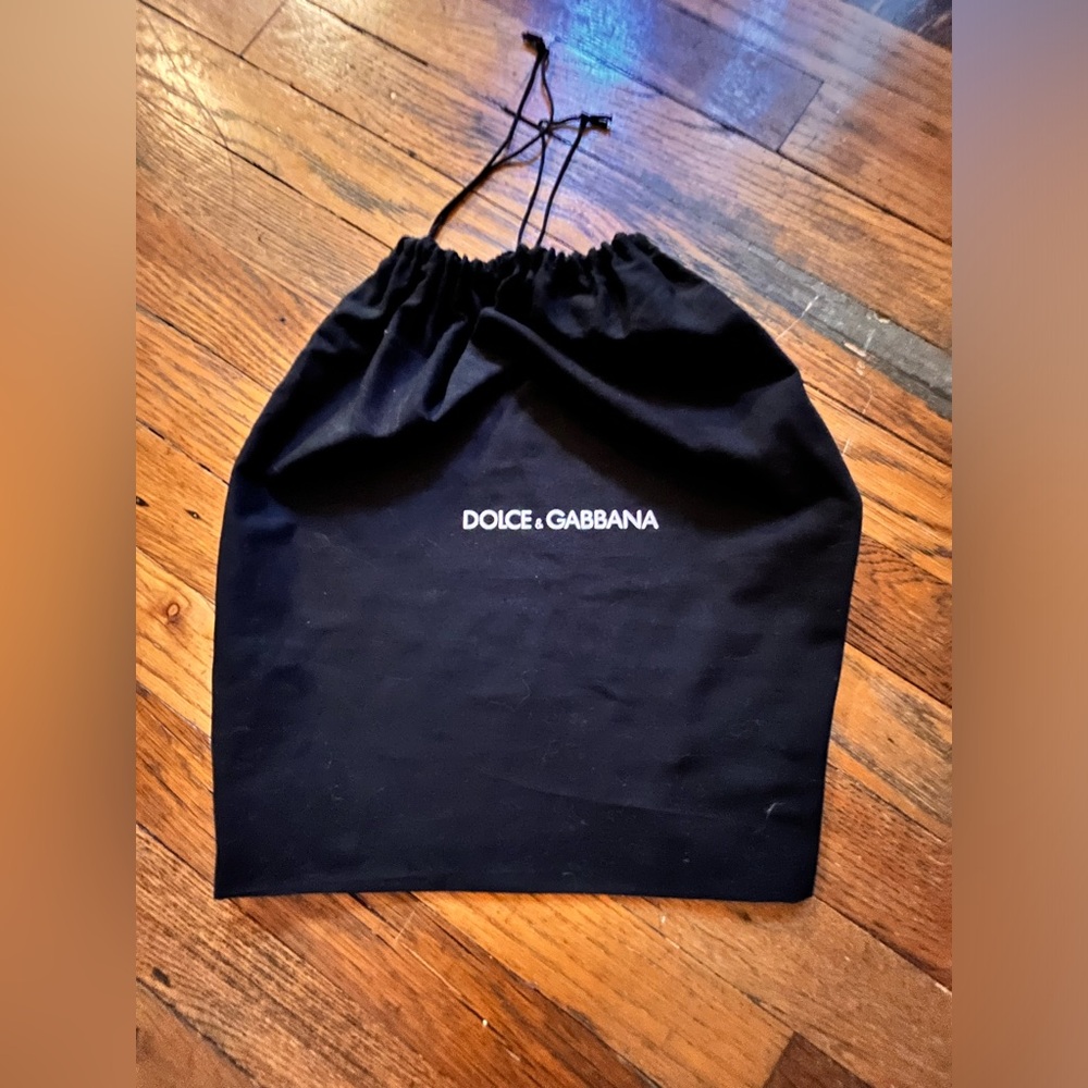 DOLCE & GABBANA black drawstring durable designer tote bag / dust bag!